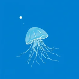 album cover of blue pop jellyfish cute minimalist by akihiko yoshida