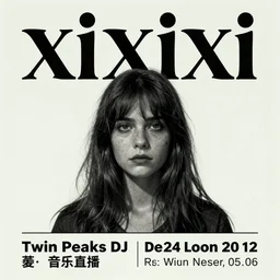 horror themed twin peaks dj poster flyer, xixixi, music live stream