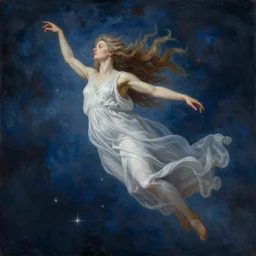 highly detailed painting of a celestial being floating in the sky by michael divine, 4 k resolution