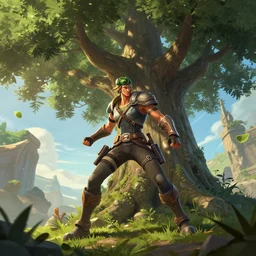tree person as an apex legends character digital illustration portrait design by, mark brooks and brad kunkle detailed, gorgeous lighting, wide angle action dynamic portrait