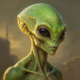 epic professional digital art of green allien portrait, atmospheric lighting, painted, intricate, golden hour, detailed by leesha hannigan, thierry doizon, best on artstation, cgsociety, wlop, epic, stunning, gorgeous, much detail, much wow, masterpiece