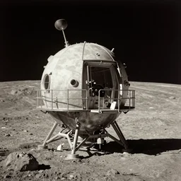a structure on the moon, old photograph, vintage, - n 9