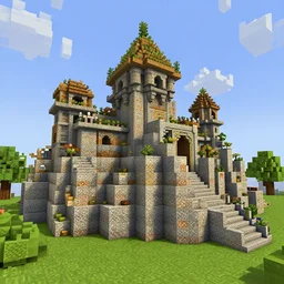 minecraft rendering of an indian castle