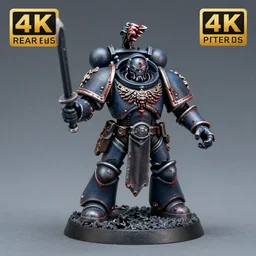 8 0 mm resin detailed miniature of a warhammer 4 0 k barbaric warror, bloody, chains, product introduction photos, 4 k, full body,