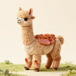 a photograph of an alpaca made of frankfurters sausages meat