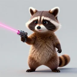 racoon holding a laser gun, digital art, guardians of the galaxy style, centered award winning watercolor pen illustration, by caroline choi, edited by range murata