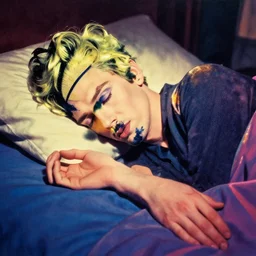 a dream of a dream of a sleeping man, in the style of andy warhol