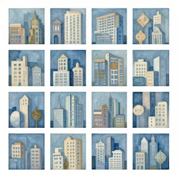a pattern painting of a grid city