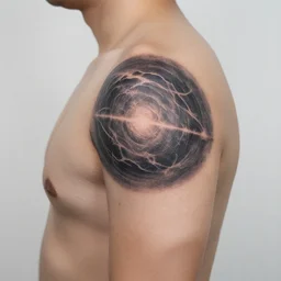 dark matter tattoo on a man's body quality 8K