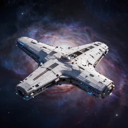 a starship is floating with nebulas in the background, high detail, Paul Chadeisson, trending on artstation