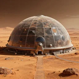 futuristic dome city on mars, highly detailed, 4k, HDR, award-winning, artstation, octane render