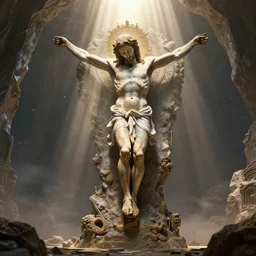 portrait of the incarnation of counsciousness, 3 d artwork by billelis, render by antoni tudisco,, very detailed, maximalism, ambient occlusion, volumetric light, sun beam, hyper realism, realistic shading, futuristic religious composition, realistic render, detailed textures, photorealistic, wide shot, 8 k render on artstation
