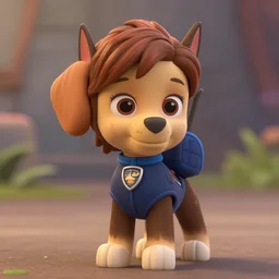 emma watson as a paw patrol dog, as nendoroid, in the croods movie style, anime, disney, pixar, 8 k, hd, kodak film, volumetric lighting, subsurface scattering, photorealistic, octane render, details, xgen fur