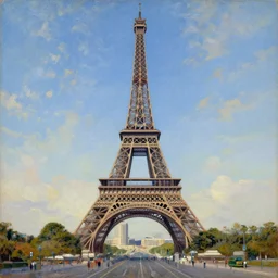 remake of the eiffel tower structure by zaha hadid, oil painted by edouard manet