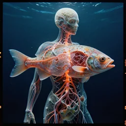 fish made out of a humanoid nervous system, cinematic, volumetric lighting, f 8 aperture, cinematic eastman 5 3 8 4 film, photorealistic
