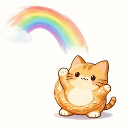 poptart cat, with trailing rainbows