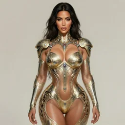 kim kardashian in futuristic, ornate, sci - fi bikini armor, expressive pose, intricate, elegant, highly detailed, digital painting, artstation, concept art, smooth, sharp focus, illustration, art by artgerm and greg rutkowski and alphonse mucha