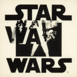 a mid - century modern poster, screen printed, textured, paper texture, for star wars by saul bass
