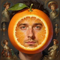 nick offerman face inside an orange!, sci - fi and fantasy, intricate highly detailed digital painting, artstation, concept art, smooth and sharp focus, illustration, art by tan zi and ayanamikodon and alphonse mucha and wlop