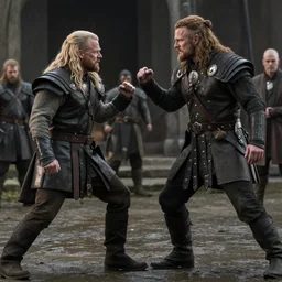 Walter White fighting Ragnar Lathbrook in Vikings TV series.