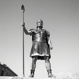 ancient roman protester face photo black and white wide angle lense
