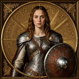 gal gadot as a viking shield maiden, elegant portrait by sandro botticelli, detailed, symmetrical, intricate