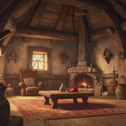 medieval cottage interior, pixar animation
