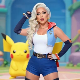 Lady Gaga as a Pokemon Gym-leader