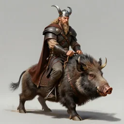 viking warrior riding a boar, by justin gerard and greg rutkowski, digital art, realistic painting, dnd, character design, trending on artstation