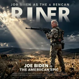 joe biden as the american sniper epic poster