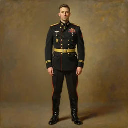 full body portrait of the dictator of the los angeles lakers, 1 9 5 5, in full military garb, oil on canvas by william sidney mount, trending on artstation