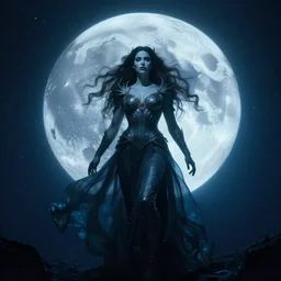 dark underwater portrait of the moon queen of the ocean by marvel studio