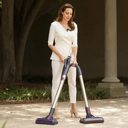 angelina jolie using a vacuum