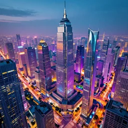 a big realistic detailed colorful vibrant photorealistic cyberpunk city,