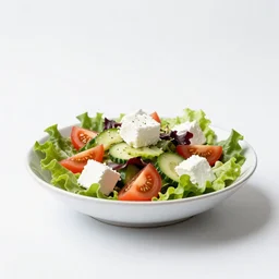 voxel greek salad, photorealistic, isolated on a pure white background, centered, entire object in frame, sharp focus, soft studio lighting
