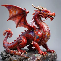 A psychedelic rhodochrosite ancient red dragon , vibrant color scheme, highly detailed, in the style of romanticism, cinematic, artstation, Moebius, Greg rutkowski
