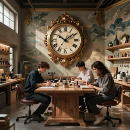 the clock maker's expansive atelier, futurism, dan mumford, victo ngai, kilian eng, josan gonzalez