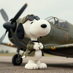film promotion photo of snoopy as a world war 2 fighter pilot, gritty, realistic, inspiring
