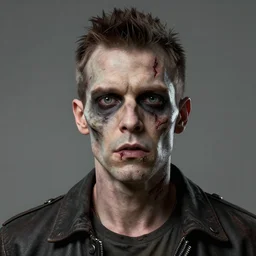 portrait of dave gahan as a young zombie with cuts on it's face, 7 days to die zombie, fine art, award winning, intricate, elegant, sharp focus, cinematic lighting, highly detailed, digital painting, 8 k concept art, art by guweiz and z. w. gu and alex konstad and brom, masterpiece, 8 k