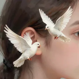 doves flying into a human ear, digital painting, trending on artstation