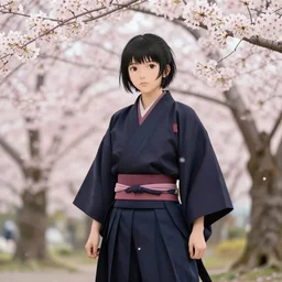 samurai in sakura