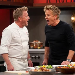 Gordon Ramsay yells at Vargskelethor Joel in Hell's Kitchen.