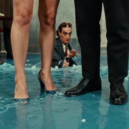 last legs, water caustics, film still from the movie directed by denis villeneuve and david cronenberg with art direction by and salvador dali and luis royo, close up