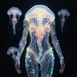 a luminous armor made of jelly fishes. soft. fragile. by ray caesar. by louise dahl - wolfe. by andrea kowch. surreal photography