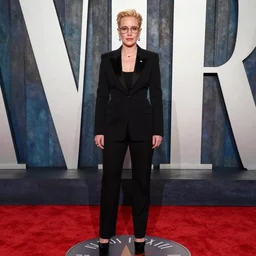 photo of a gorgeous Gillian Anderson (1975) cyberpunk hairstyle nerdy glasses by Mario Testino, detailed, full body shot, award winning, Sony a7R