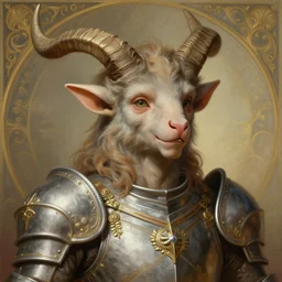 close up painting of happy young man satyr with horns in refined deciduous elf armour, bard character design from transistor, decorated, intricate, elegant, highly detailed, digital painting, artstation, concept art, smooth, sharp focus, illustration, art by artgerm and greg rutkowski and alphonse mucha, 8 k