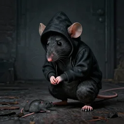 a mouse thief in noir style, 4 k, detailed