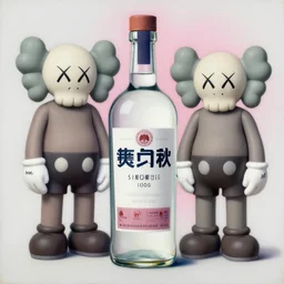 vodka bottle advertisment by shusei nagaoka, kaws, david rudnick, airbrush on canvas, pastell colours, cell shaded, 8 k