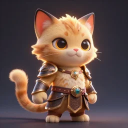 super cute fantasy cat warrior 3D concept art by Gediminas Pranckevicius, ultra wide angle, glowing effect, beautiful detailed, face very realistic, Game Art, hyper detailed, no background, cartoon, cinematic, raytrace, Trend on artstation, C4D