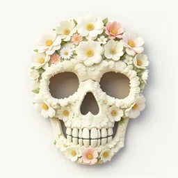 flowers arranged in a skull shape
